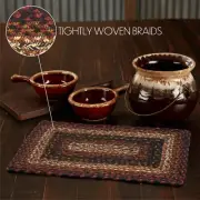 Beckham Jute Placemat 10x15 Rectangular Brick Red Black Tan