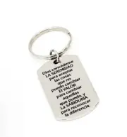 Spanish Serenity Prayer Dog Tag Keychain, Recovery Gift, Gift For Him