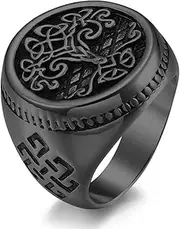 [SCOCCA] Nordic Celtic Stainless Steel Ring, Retro Celtic Titanium Steel Ring