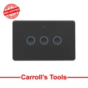 DETA Matte Black Grid Connect Smart Triple Gang Touch Light Switch