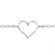Sterling Silver Heart Chain Anklet