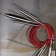 [ChiaoGoo] Stainless Steel Red Lace Circular Knitting Needles: US Size 6, 32-inch (Metric: 4mm, 80cm)