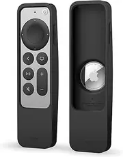 elago R5 Locator Case Compatible with Apple TV 4K Siri Remote 3rd Generation (2022) 2nd Generation (2021) and Compatible with Apple AirTag - Lanyard Included, Drop Protection (Black)