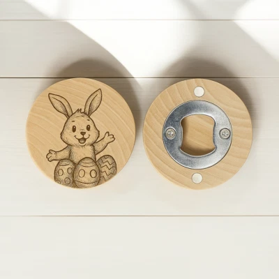 Easter Bunny Bottle Opener – Cute Engraved Magnetic Bar Tool with Eggs