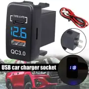 USB Car Charger Socket Type-C QC3.0 Port Voltmeter for Toyota Honda Kit NEW