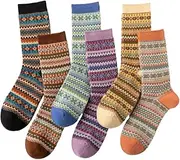 [Generic] For Cold Feet, No itch No stink No slip, 6 Pairs SocksUp Nordic Style Warm Socks for Women — Premium Craftsmanship, Cozy & Stylish, UGG-Friendly Winter Thermal Socks (Women 5–8)