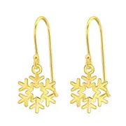 Gold Laser Cut Snowflake Earrings