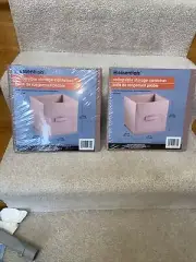 Set of 2-Essentials/Pink Collapsible Storage Container-10.5”x10.5”x11x Cube-New