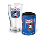 Melbourne Demons AFL Heritage Pint Glass and Can Cooler