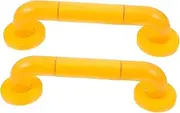Tofficu 2pcs Anti-Slip Handrails Shower Non Handles Toilet Wall Grip Bath Grab Bars for Seniors Grab Bars for Bathroom Bath Safety Bars for Seniors Hand Rails for Bathroom Yellow Nylon