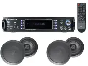 RPA60BT 1000w Home Theater Bluetooth Receiver+ (4) Black In-Ceiling Speakers