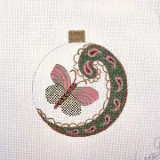 SHARON G HAND PAINTED NEEDLEPOINT CANVAS: ORNAMENT BUTTERFLY PAISLEY BM