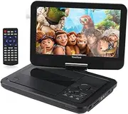 YOOHOO Portable DVD Player12.5" with 10.5" 270° Rotatable HD Swivel Screen With Rechargeable Battery AC Adapter Supports All-Region, multi region,car dvd players for kids(Black)