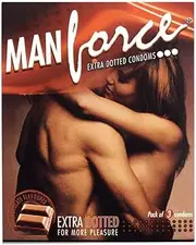 Manforce Extra Dotted Condoms -Chocolate Flavoured (Pack of 3 Condoms)