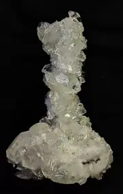 Pointed Apophyllite crystal on coral chalcedony Stick Artifically made formation
