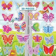 Beautiful Butterflies Printed Thick Gel Clings ? Reusable Window Clings for Kids and Adults - Incredible Gel Decals of Butterflies and Flowers