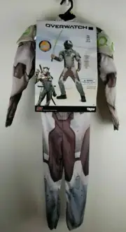 Overwatch Boy's Genji Muscle Chest Halloween Costume Jumpsuit 4-6 Small