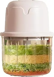 Electric Garlic Mincer - Ginger Chopper | 350ML Small Vegetable Chopper Portable Cordless Food Processor for Dicing Mincing and Puree