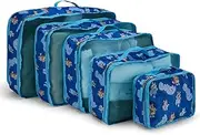 Bluey Bingo Packing Cube Set - Bluey Bingo Bandit, Chilli, Stripe, Trixie - 5 Piece Packing Cube Travel Essential - Luggage Organizer Set - For Kids,Teens,Adults