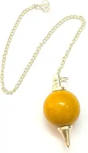 crystalmiracle Yellow Jasper Sphere Dowser Pendulum Crystal Healing Energy Chakra Peace Meditation Handcrafted Vaastu Power