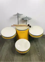 Wooden Drum & Percussion Activity Set for Kids – Snare Drum & Drum Kit