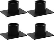 4Pcs Candle Holders,Sturdy Candlestick Solid Candle Holder,Wrought Iron Geometric Base Taper Candle Stand,Round Candle Holder for Romantic Dinner,Dining Table,Restaurant,Party