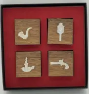 Dansk Denmark Jens Quistgaard MCM Match Box Holder Set of 4 Teak & Stainless VTG