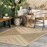 nuLOOM Landry Aztec Indoor/Outdoor Area Rug in Beige Global Inspired Tribal