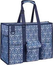 [MHOMER] Large Utility Tote Bag for Women, Zip-Top Teachers Tote Bag with 12 Pockets, Waterproof Nurse Bag for Working Women
