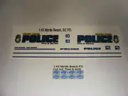 Myrtle Beach SC Police 1/43 Water Slide Decals For Diecast Police SUV