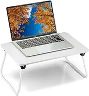 Portable Lap Desk Bed Desk Lap Table Bed Table, Laptop Stand Breakfast Serving Tray, Foldable & Lightweight Mini Table, Lap Tablet Desk for Sofa Couch Floor - White