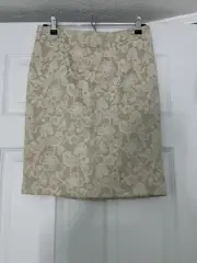 NEW Cynthia Rowley Beige Straight Lace Skirt Size 4