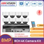 Hikvision 8CH 4K AcuSense Security Camera System MIC 8MP IR Dome CCTV Camera POE