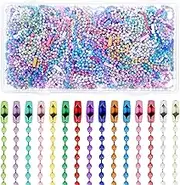 Yuomeaz 220 Pieces Ball Chain, 120 mm Green Stainless Steel Chain with Connector, Link Chain for Dog Tag Chain, Necklace, Key Chain, DIY Jewellery Making