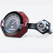 Baceyong 1 pcs Motorcycle Thermometer, Black/red/Burning Blue, T6 Aluminum Alloy +304 Stainless Steel Screws