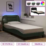 Bed Frame with LED Light Slat Mattress Base Bedstead Bedroom Velvet vidaXL