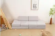 All 4 Kids Ollie 10 PCS Modular Play Couch Set - Cream