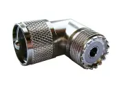 Lot of 2 High Quality UHF Right Angle Coax Connectors - Male / Female - HAM CB