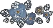 Metal Flower Wall Decoration, 3D Leaves Flowers Larger Metal Wall Decor/Modern Metal Wall Art/3D Flower Wall Decorations Sculptures for Living Room Bedroom Bathroom Kitchen