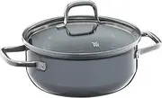 [WMF] Fusiontec Essential Cooking Pot Large 20 cm Glass Lid Stewing Pot Induction 2.4 L High-Tech Ceramic Scratch-Resistant Uncoated Grey Made in Germany