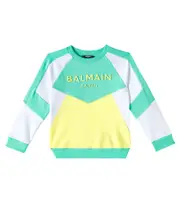 [Balmain Kids] Balmain Kids Logo printed cotton jersey sweatshirt Y 8 green