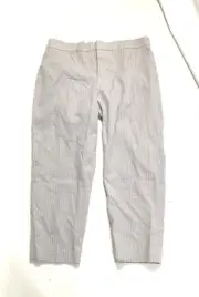 Club Monaco Matie Slim Crop Pants Size 0 Light Gray White Checkered Trousers New