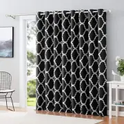 Melodieux Moroccan Room Darkening Blackout Grommet Top Curtains, 100 by 84 In...