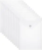 12Pcs Plastic Folders Folder Plastic Wallets Document Folder Folders for Paperwork Stationery Supplies Clear Document Folders with Snap Closure (Vertical Styles)
