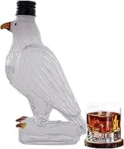 Nuyhgtr Eagle Whiskey Decanter, Glass Liquor Dispenser with Intricate Animal Sculpture, Exquisite Crystal Bottle Bourbon, Fun Decor for Lovers and Families, 8x8x13cm