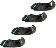 Gekks Women's No Show Non Slip Sock Liner Inserts for Loafers and Slip-Ons, Shoe Socks with Odor-Relief Silver Technology, Pack of 4, Black, Small (US: 5-6.5)