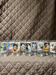 MCDONALDS COMPLETE SET OF 9 BASEBALL CARD GLASSES WRAPPED AND STORED SINCE 1993