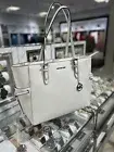 Michael Kors Gilly Large Leather Laptop Handbag Purse Tote Shoulder Bag White MK