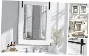 Farmhouse Bathroom Mirror, 22” x 30” Rustic Vanity Mirror, Barn Door Style
