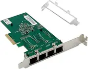 4 Port RJ45 Gigabit Ethernet Card Low Profile & Full Height Brackets Support PCI-E X4 X8 X16 Computer Accessories